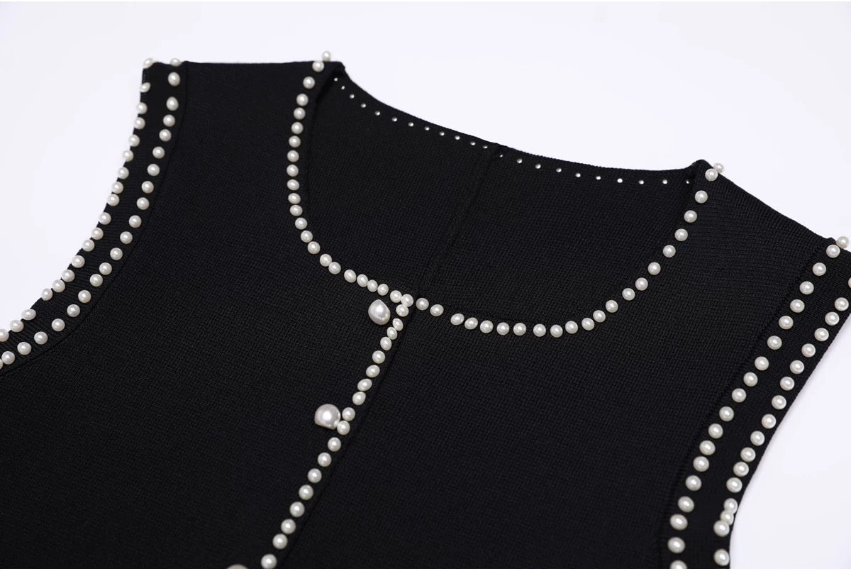 Duchesse Pearl Trim Knit Set