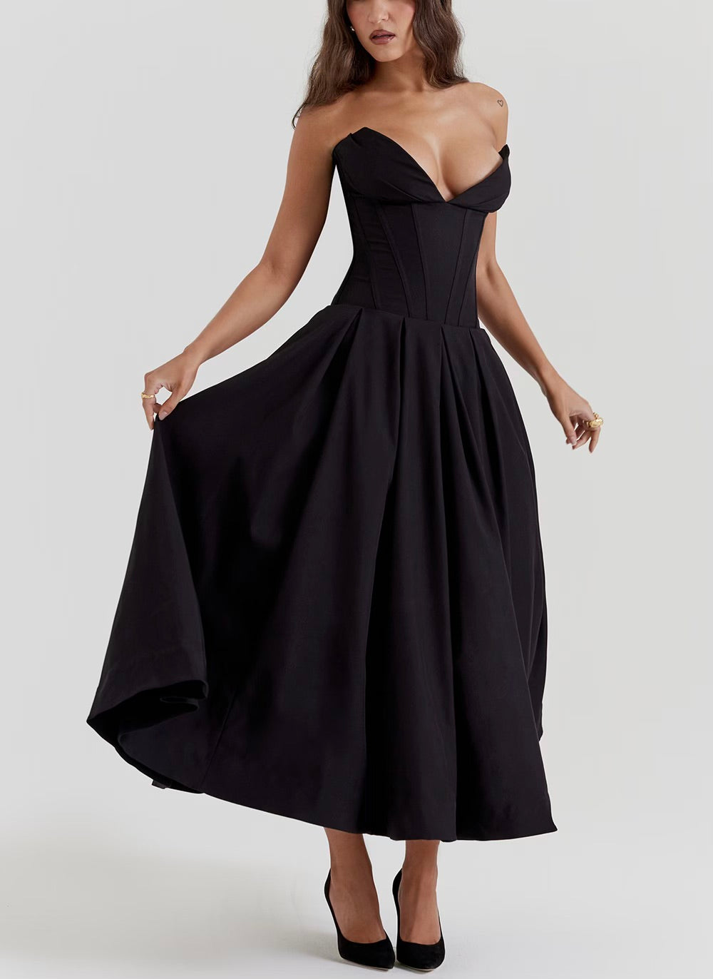 Lady strapless midi dress