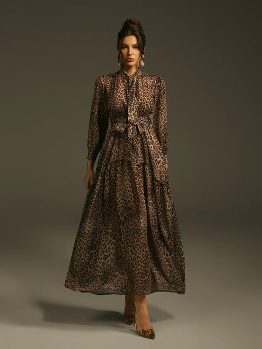 Leopard Elegance Maxi Dress