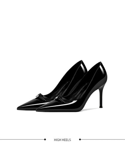 Black Patent Bow Pumps