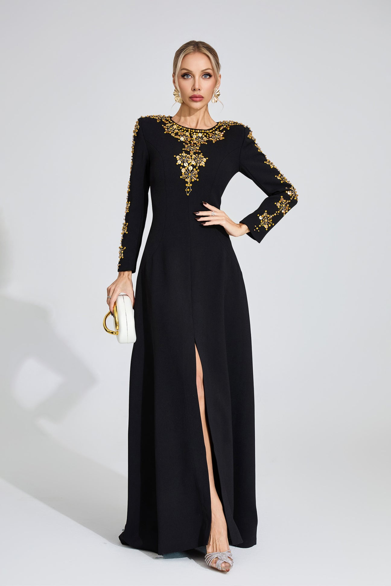 Royal Noir Embellished Gown