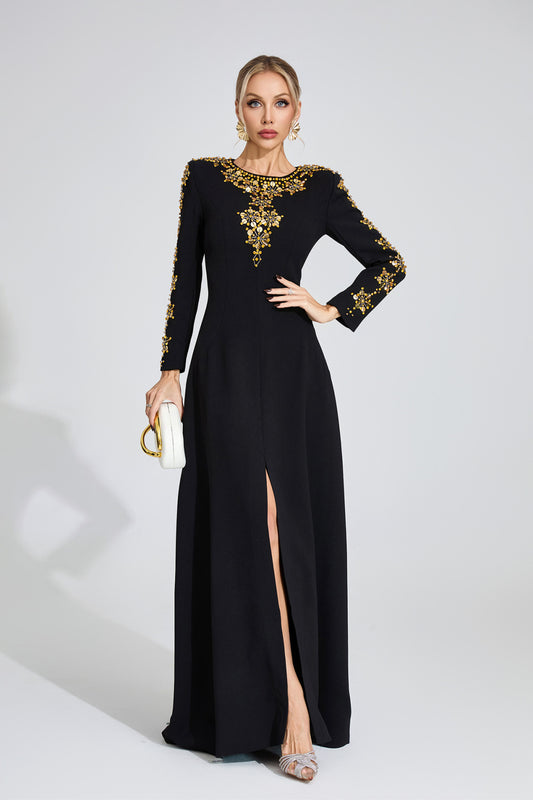 Royal Noir Embellished Gown