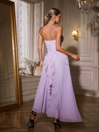 Amélie Pleated Ruffle Gown