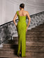 Flower green bandage maxi dress