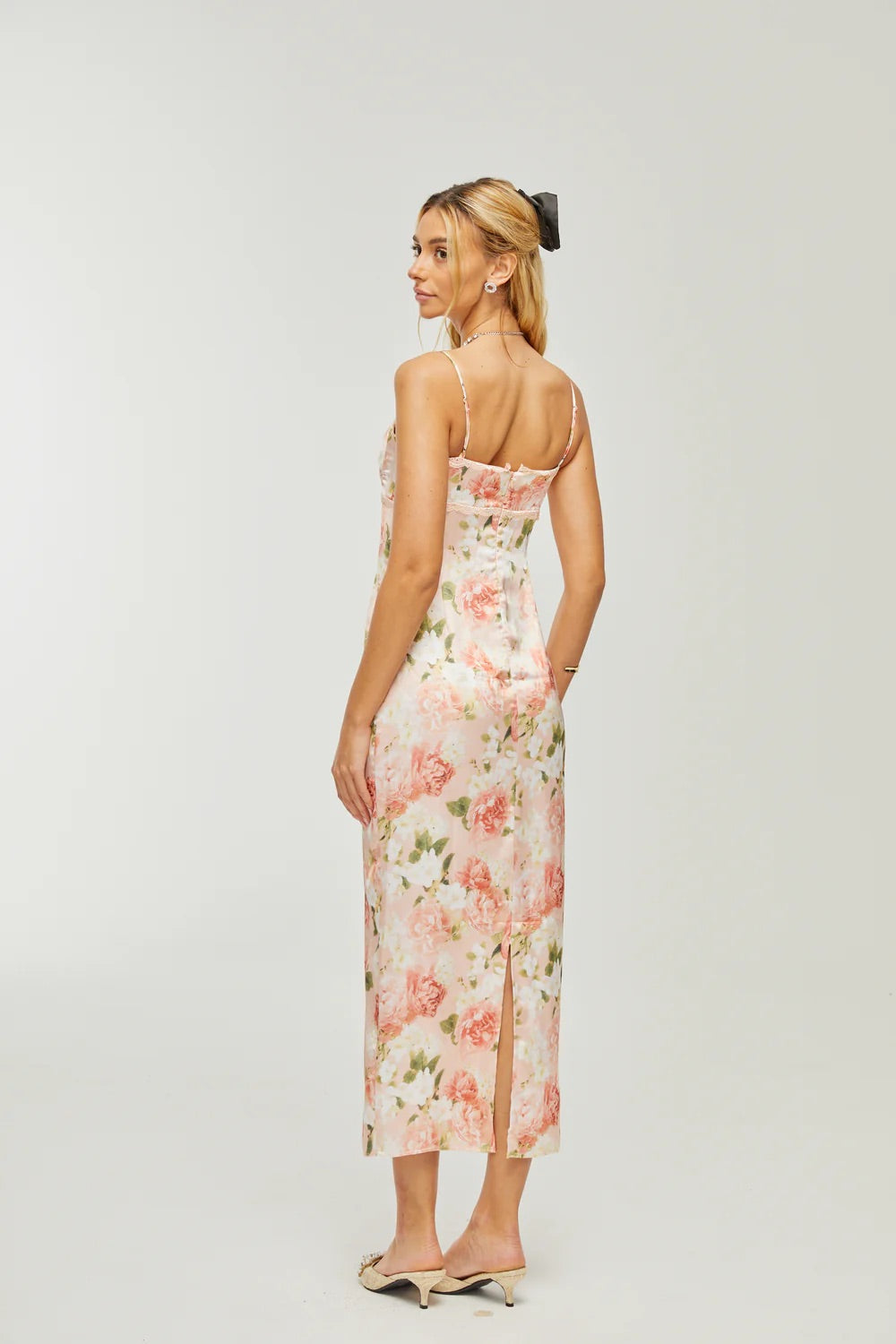 Yvette floral satin dress