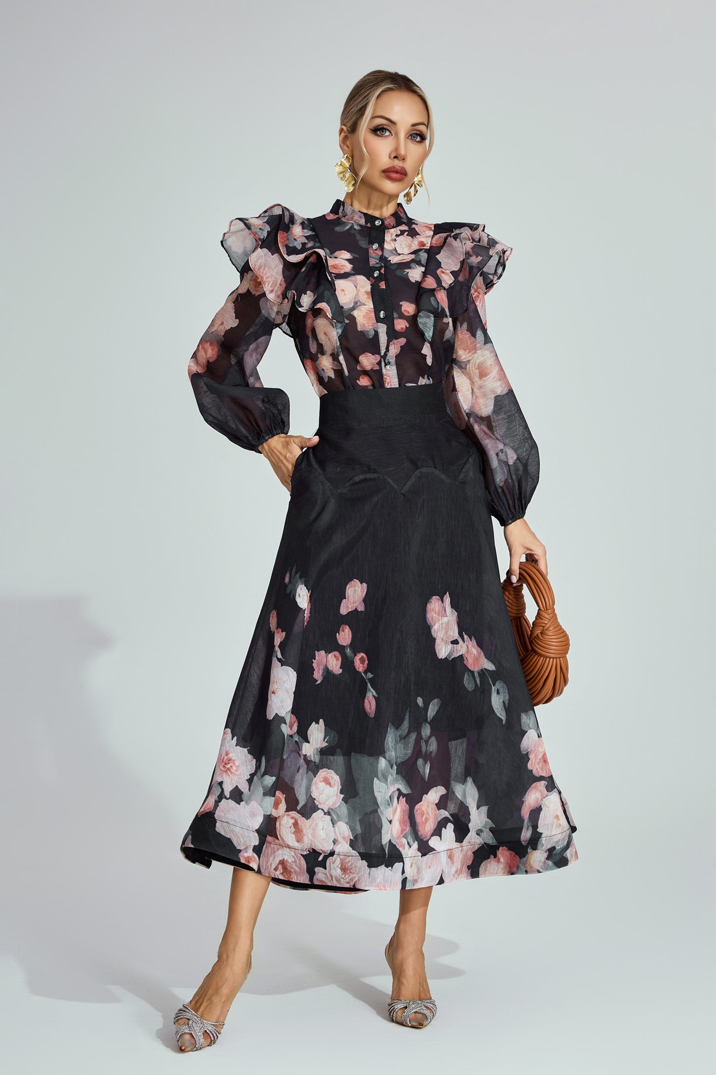 Vivienne Garden Ruffle Midi Set