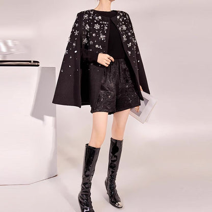 Crystal Bloom Cape Coat