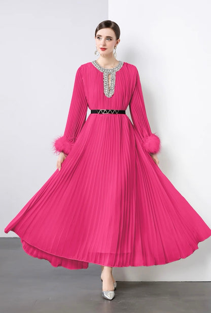 Regal Pleats crystal Gown