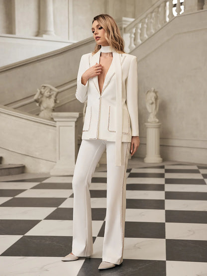Lumière Crystal Trim Pantsuit