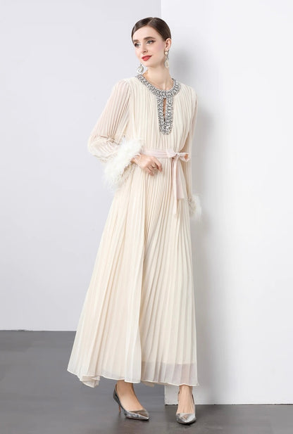 Regal Pleats crystal Gown