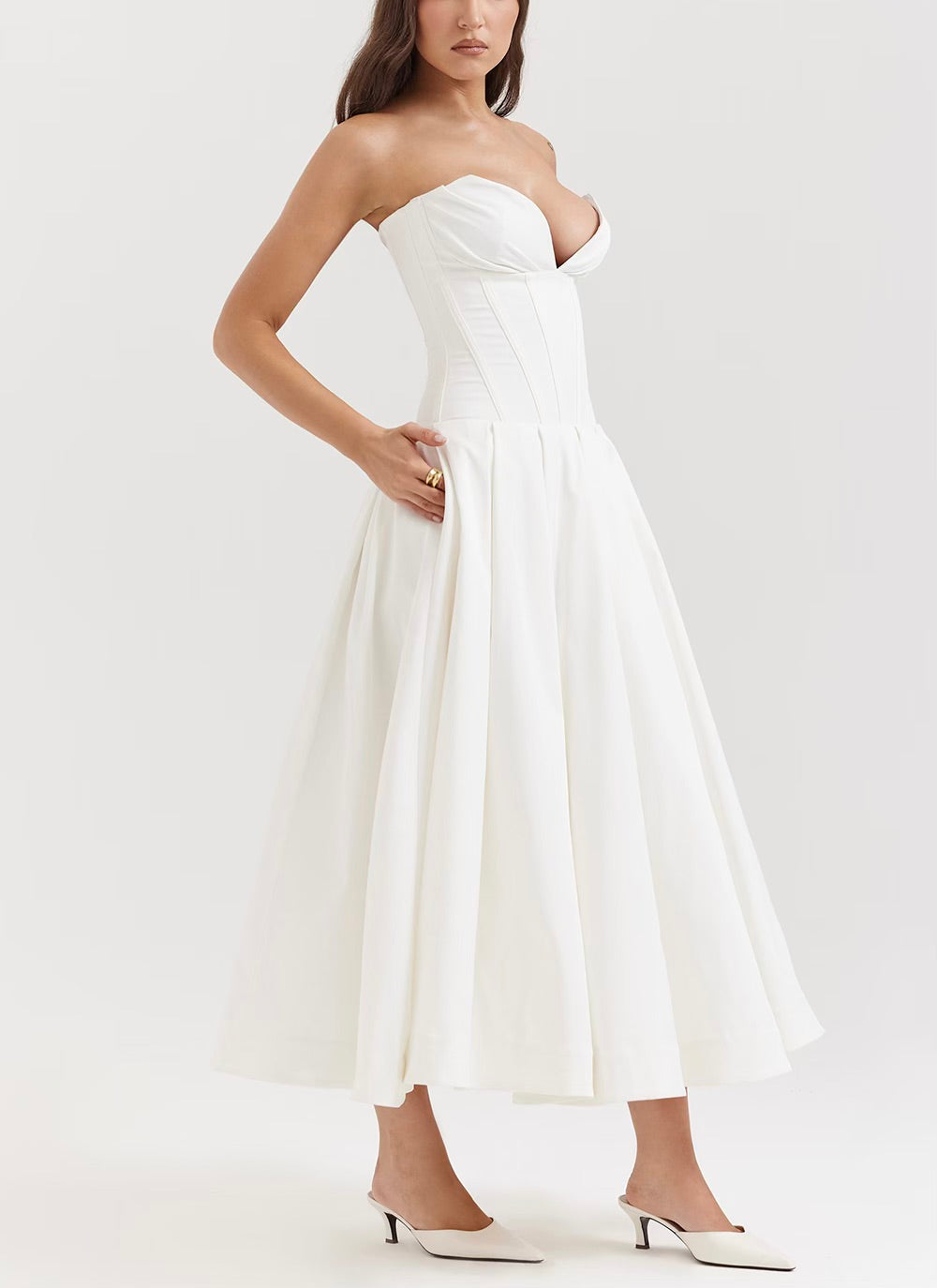 Lady strapless midi dress