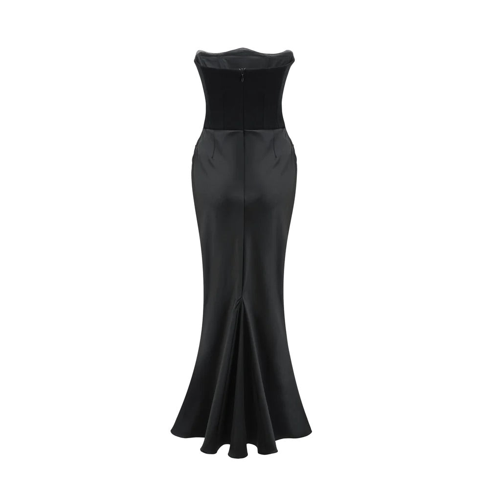 Sifa velvet Corset midi dress