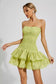 Bridget green ruffle mini dress