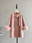 Wool fur bowknot coat