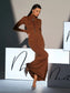 Long sleeves brown maxi dress (8311182754030)