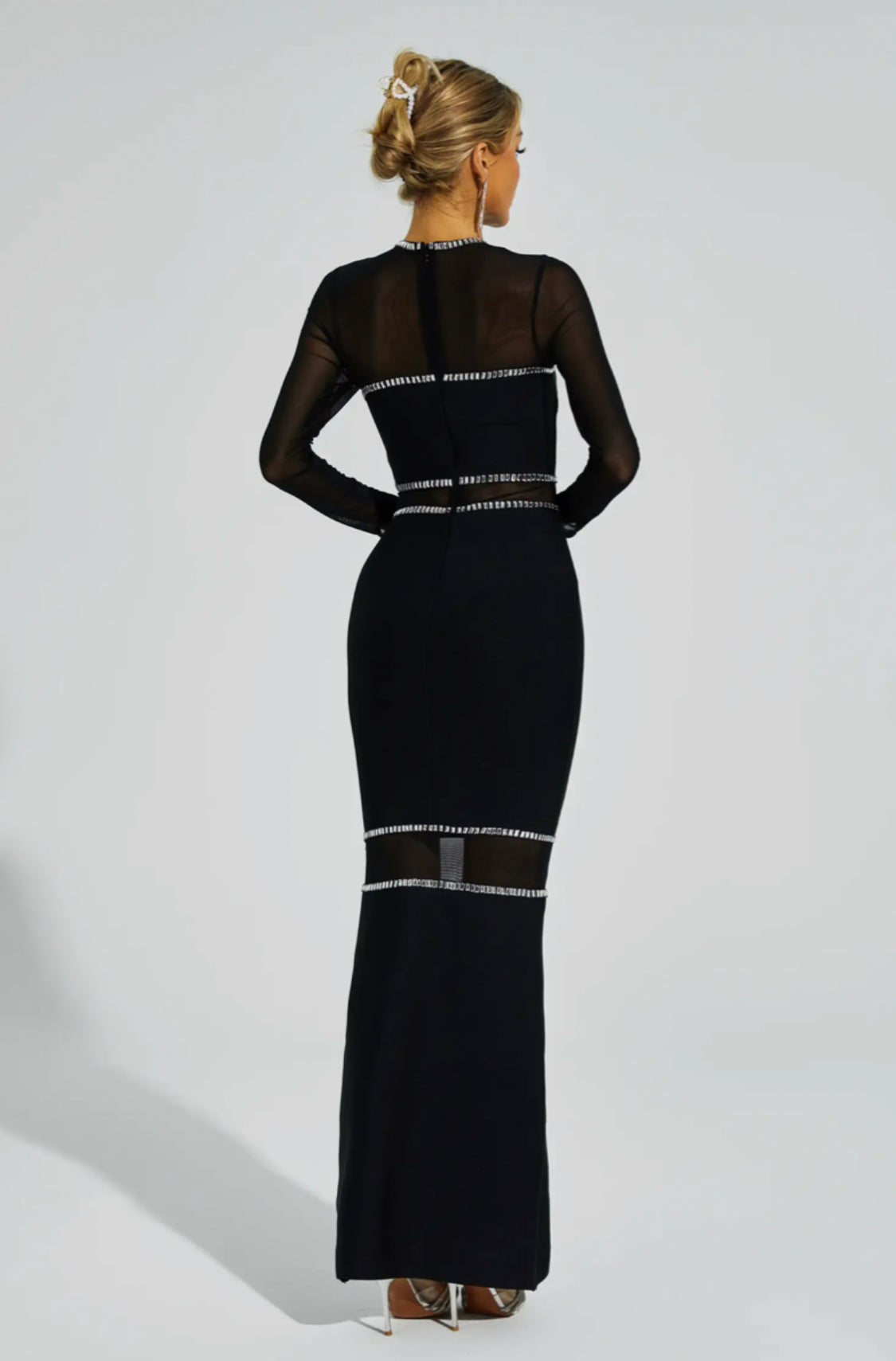 Boyle crystal black maxi dress