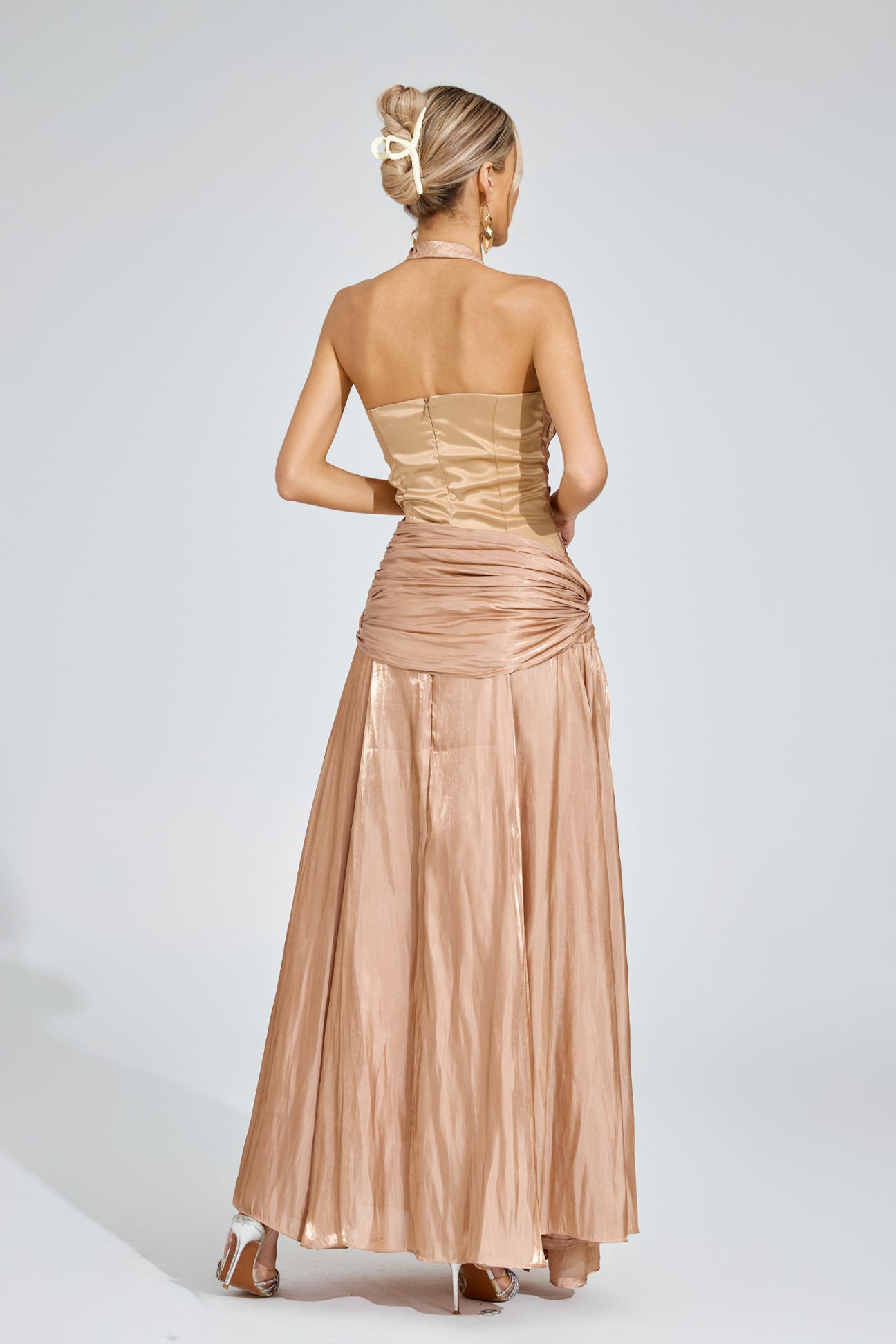 Golden Halo Satin Gown