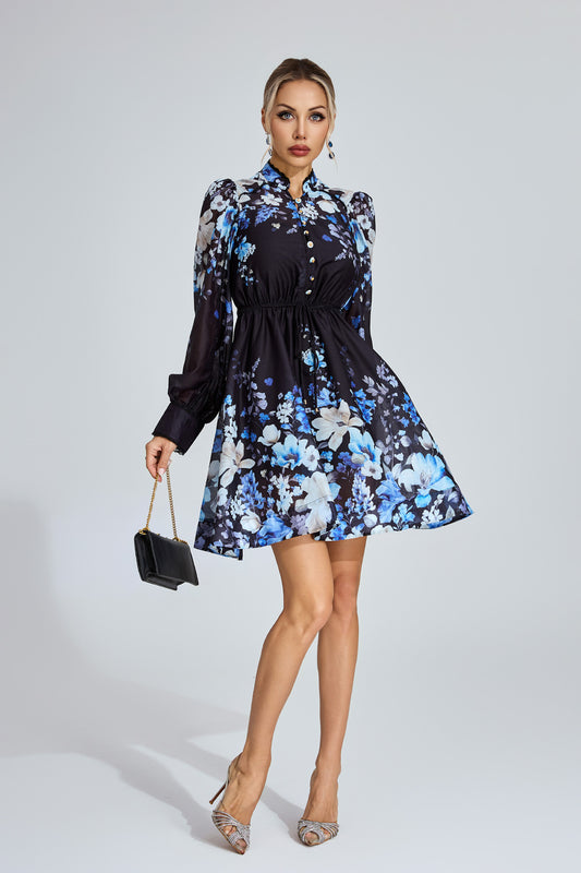 Lucienne Blue Floral Dress