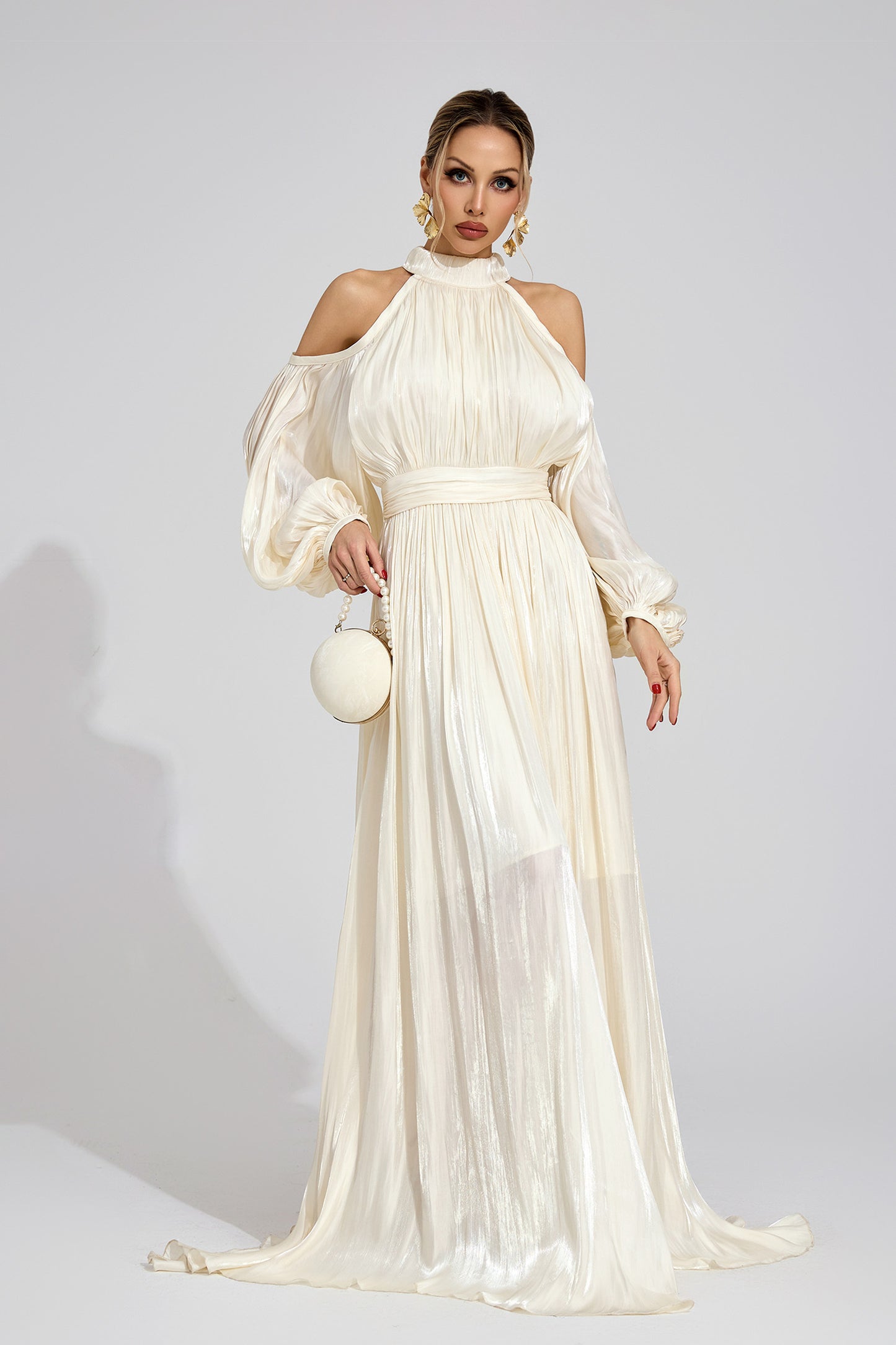 Celestia Silk Drape Gown