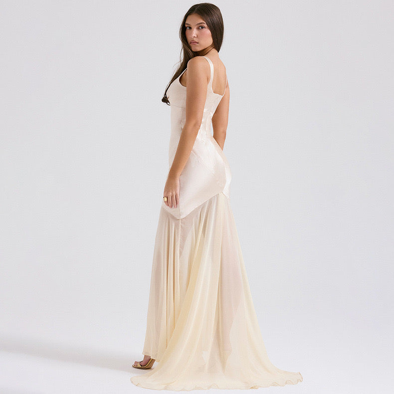 Vittoria silk/satin maxi dress