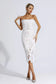 Jazlyn white lace midi dress