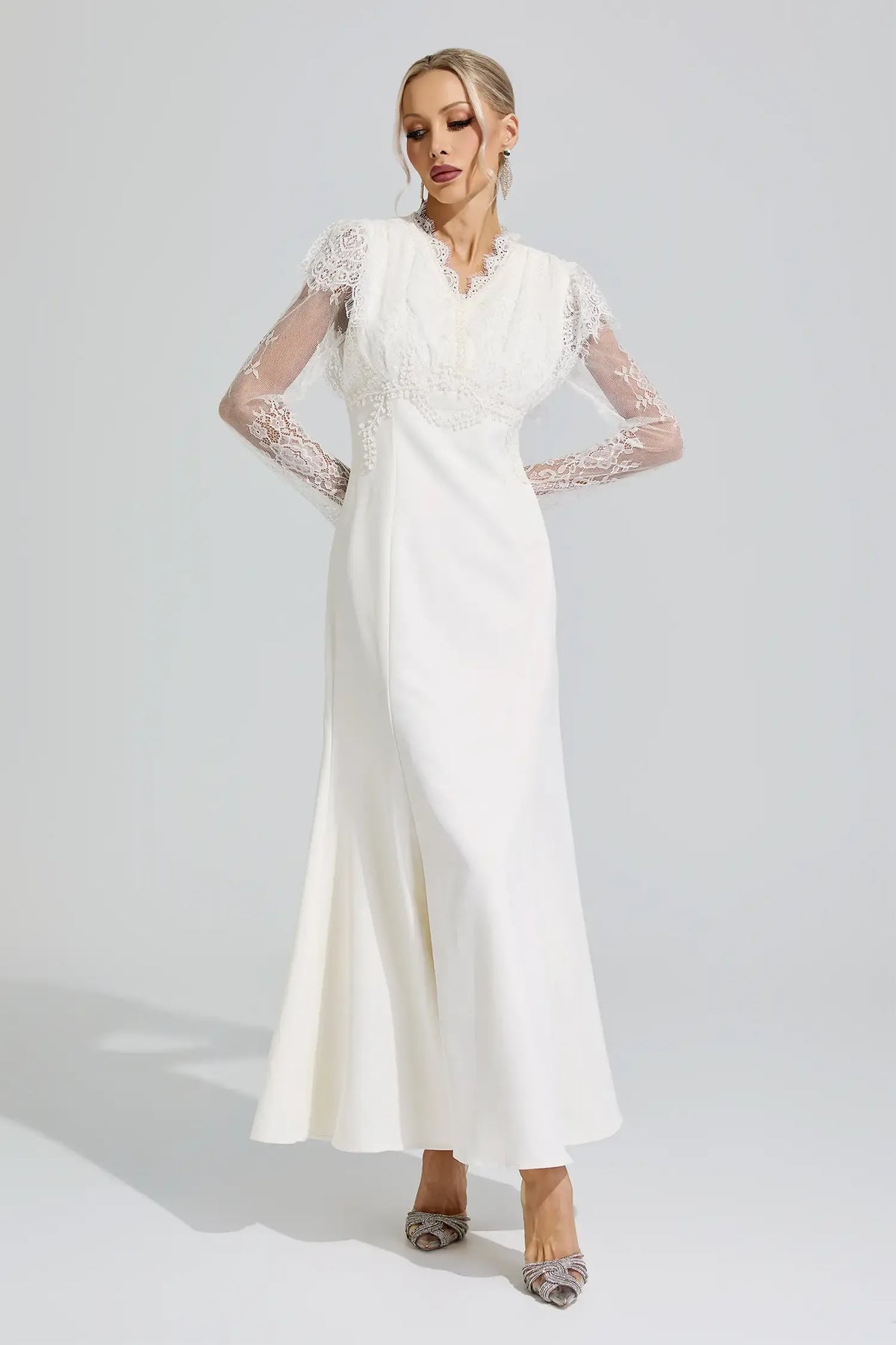 Celestine Lace Corset Maxi Dress
