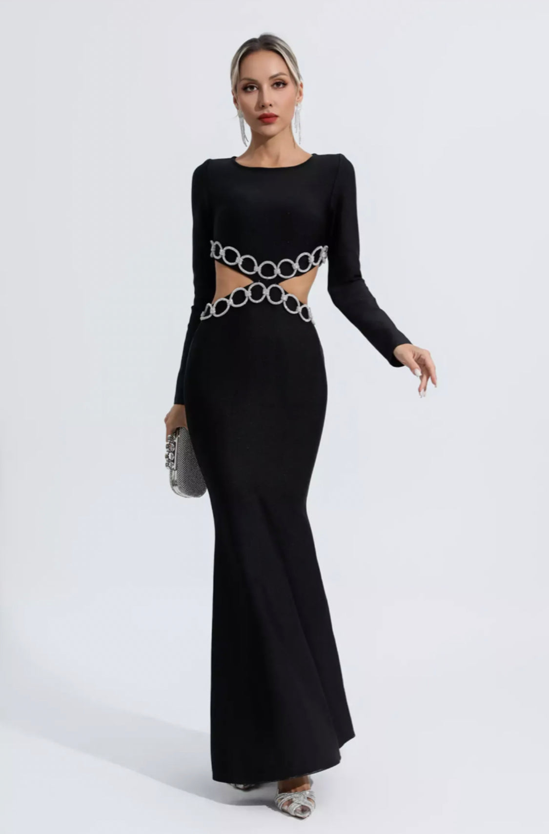 Janelle black cutout maxi dress