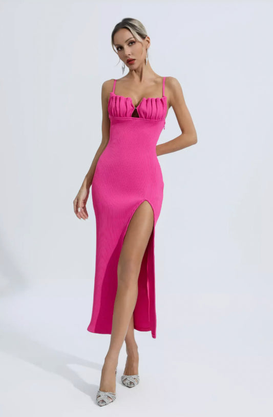 Estelle pink midi dress