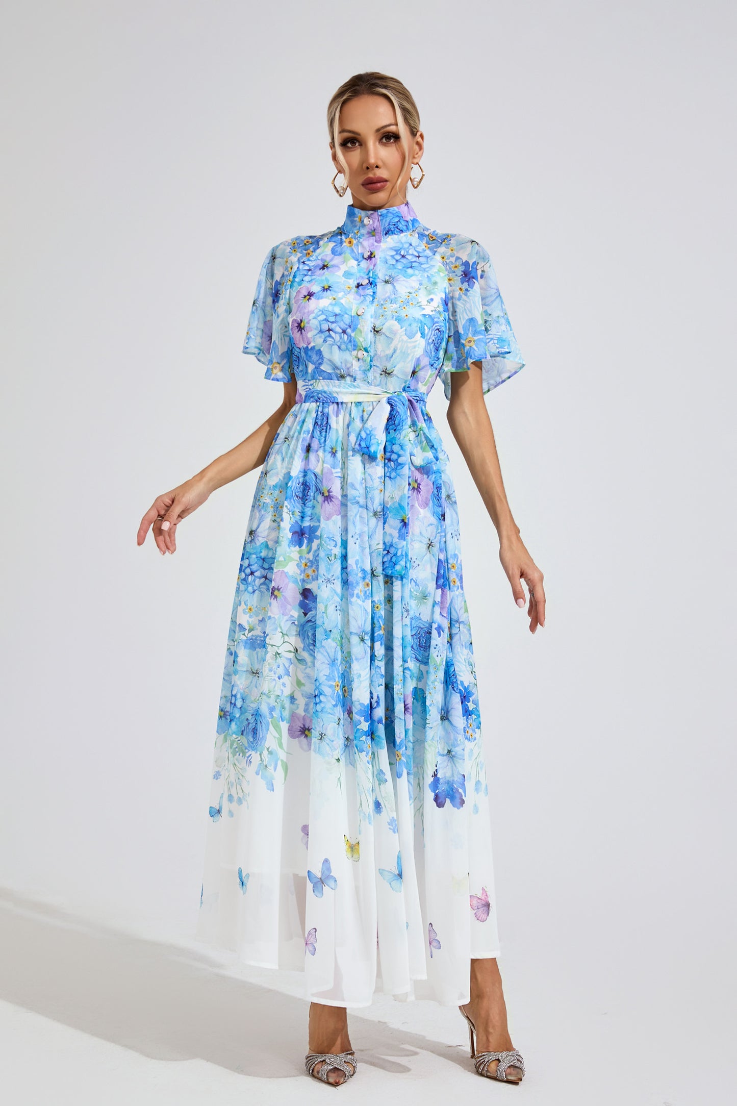 Élise Butterfly Garden Maxi Dress