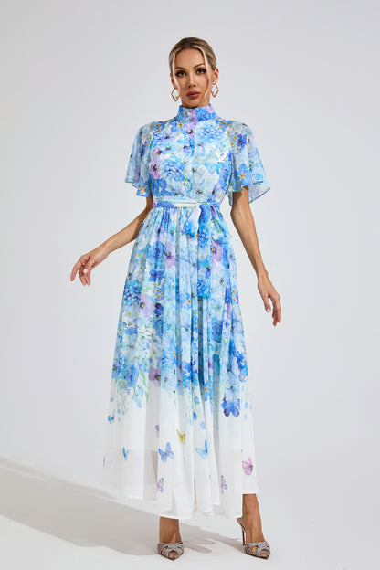 Élise Butterfly Garden Maxi Dress