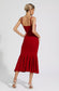 Annika red midi dress