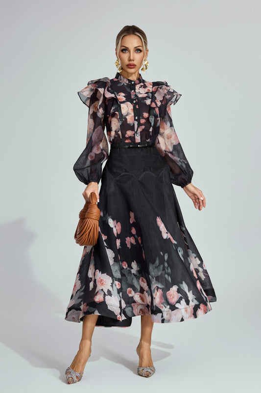 Vivienne Garden Ruffle Midi Set