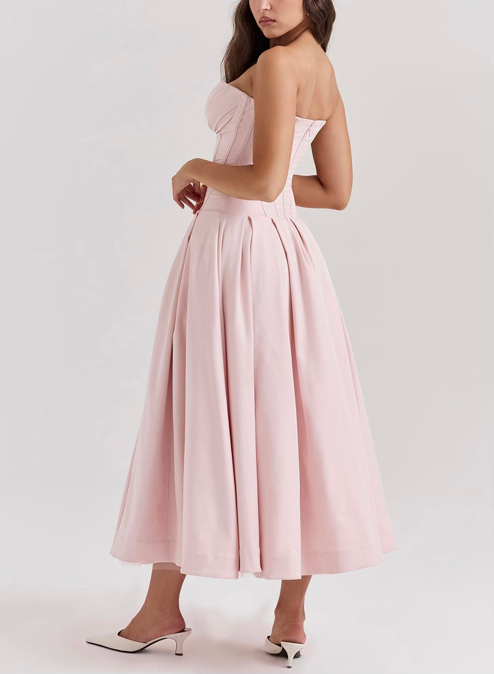 Lady strapless midi dress