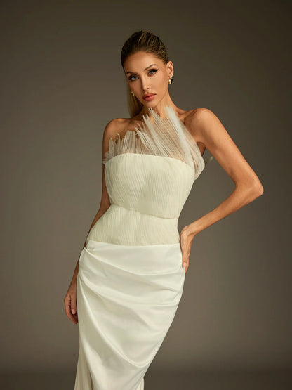 Étoile Feathered Halter Gown