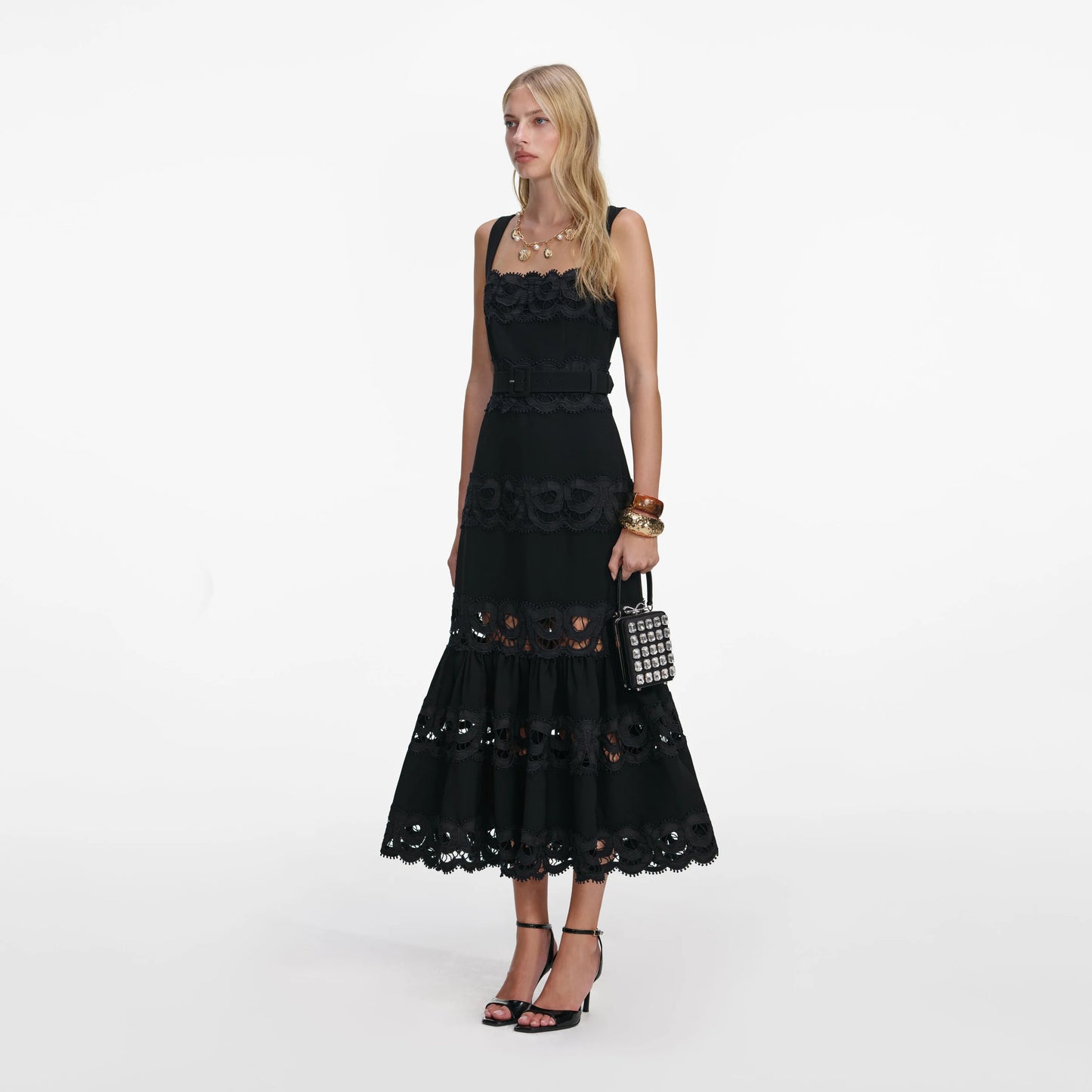 Liana Embroidered Linen Midi Dress