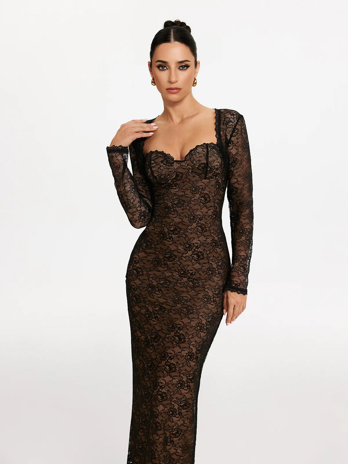 Velora Lace Sculpt Maxi Dress