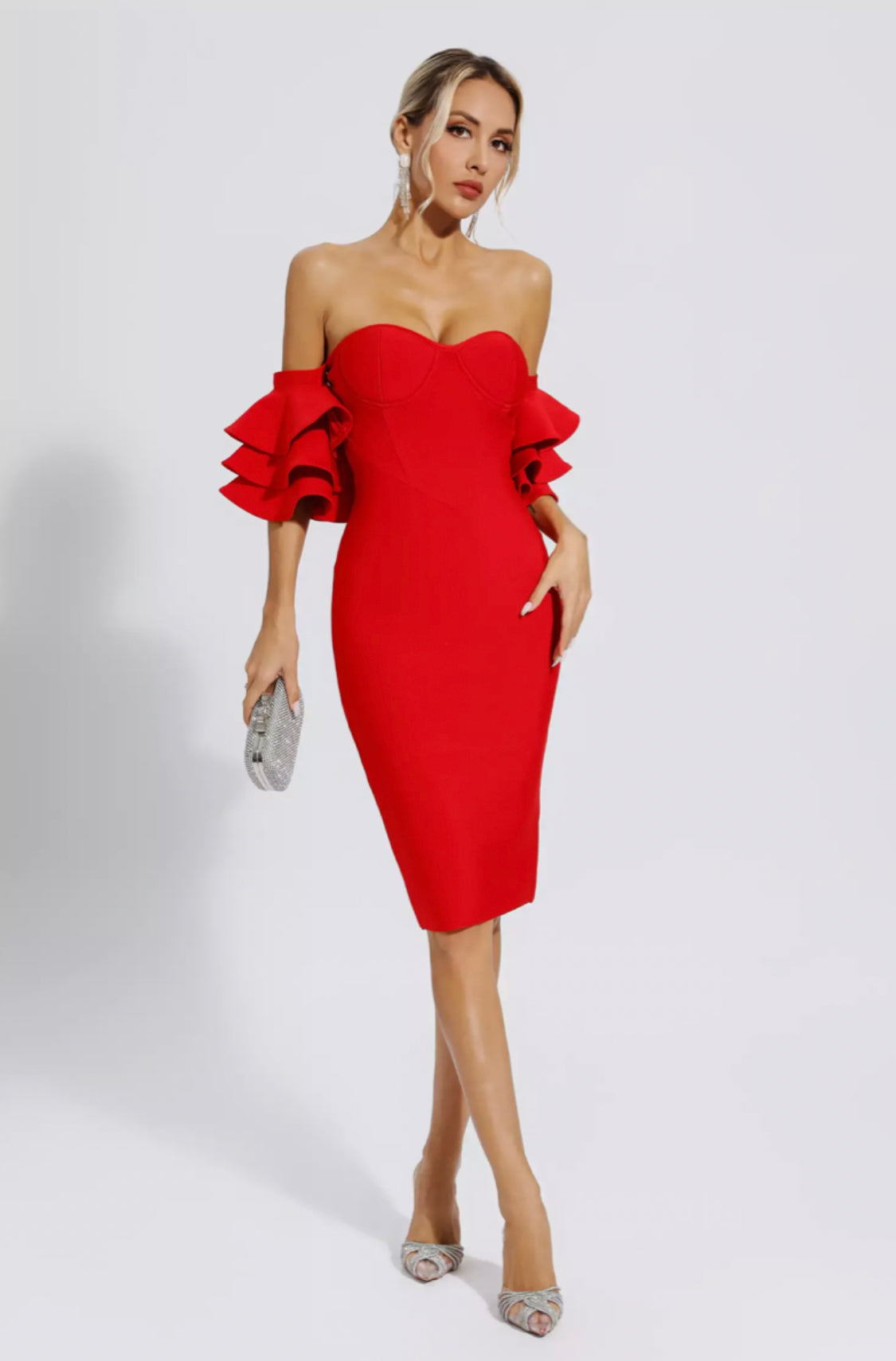 Raya Red midi dress