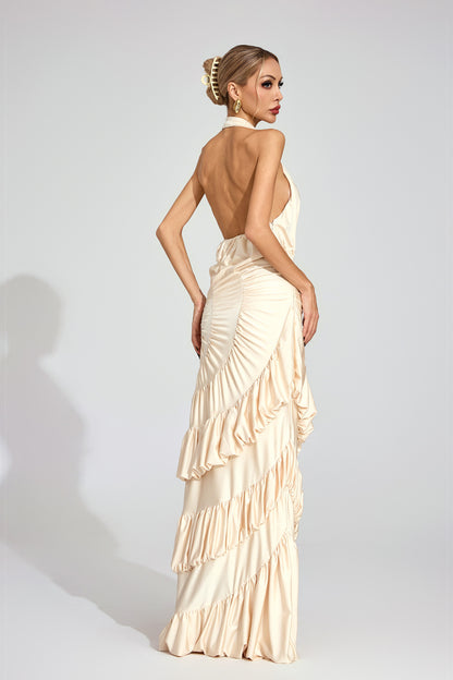 Auréa Ruffle Halter Gown