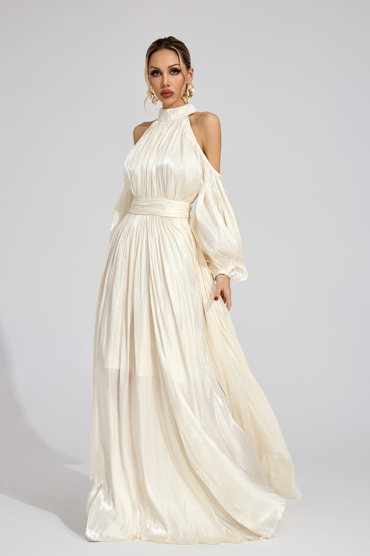 Celestia Silk Drape Gown
