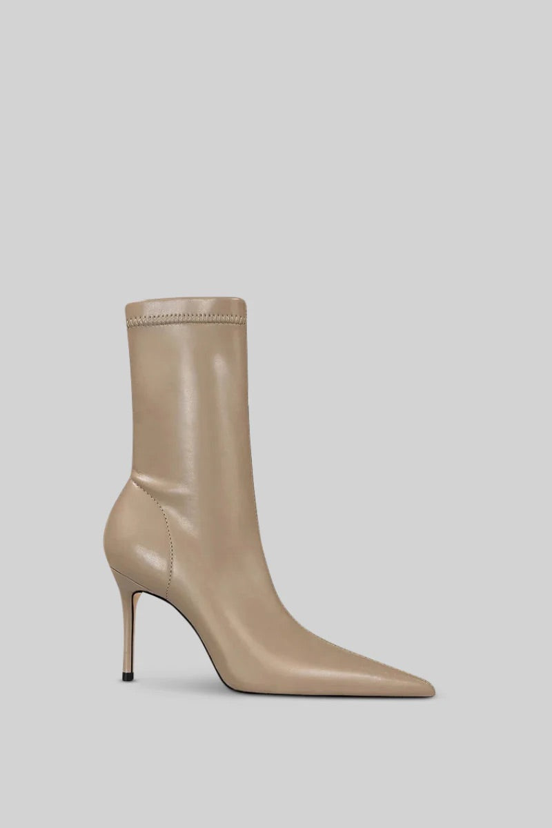 Beige Ankle stiletto boots (8306342265070)