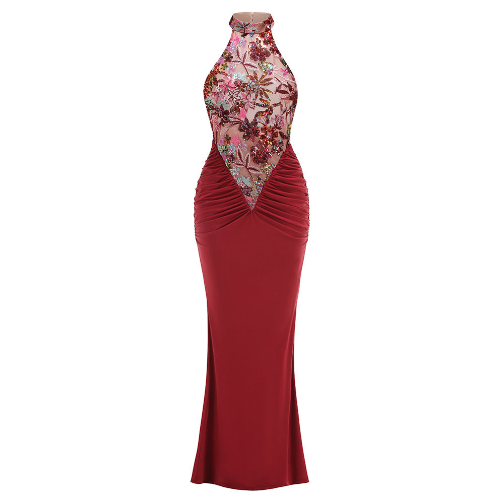 Celestine Floral Mesh Gown – Berry Fantasy