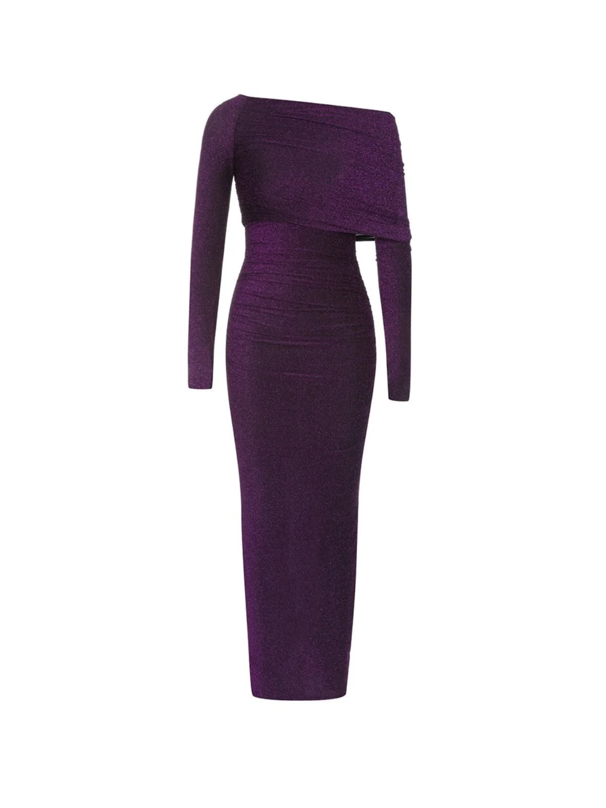 Purple long sleeves maxi dress (8290959556846)