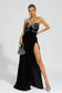 Diamond black halterneck maxi dress