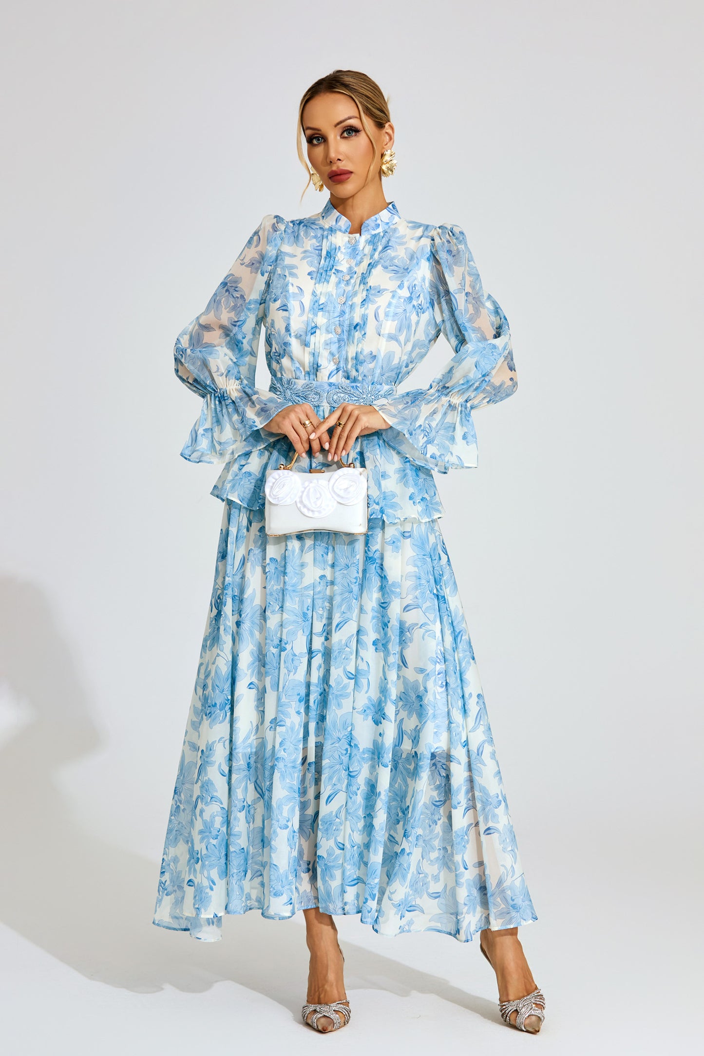 Celeste Peony Belted Maxi Dress
