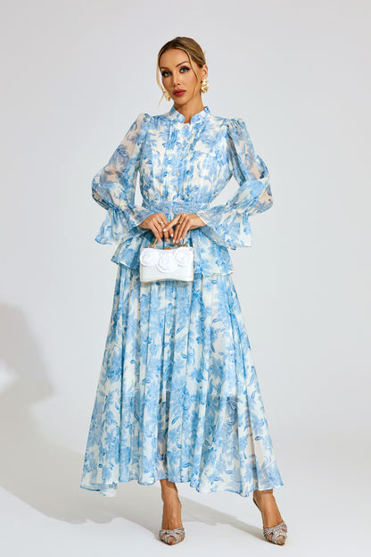 Celeste Peony Belted Maxi Dress