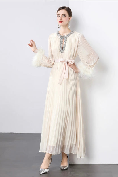 Regal Pleats crystal Gown