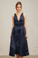 Dark blue satin midi dress