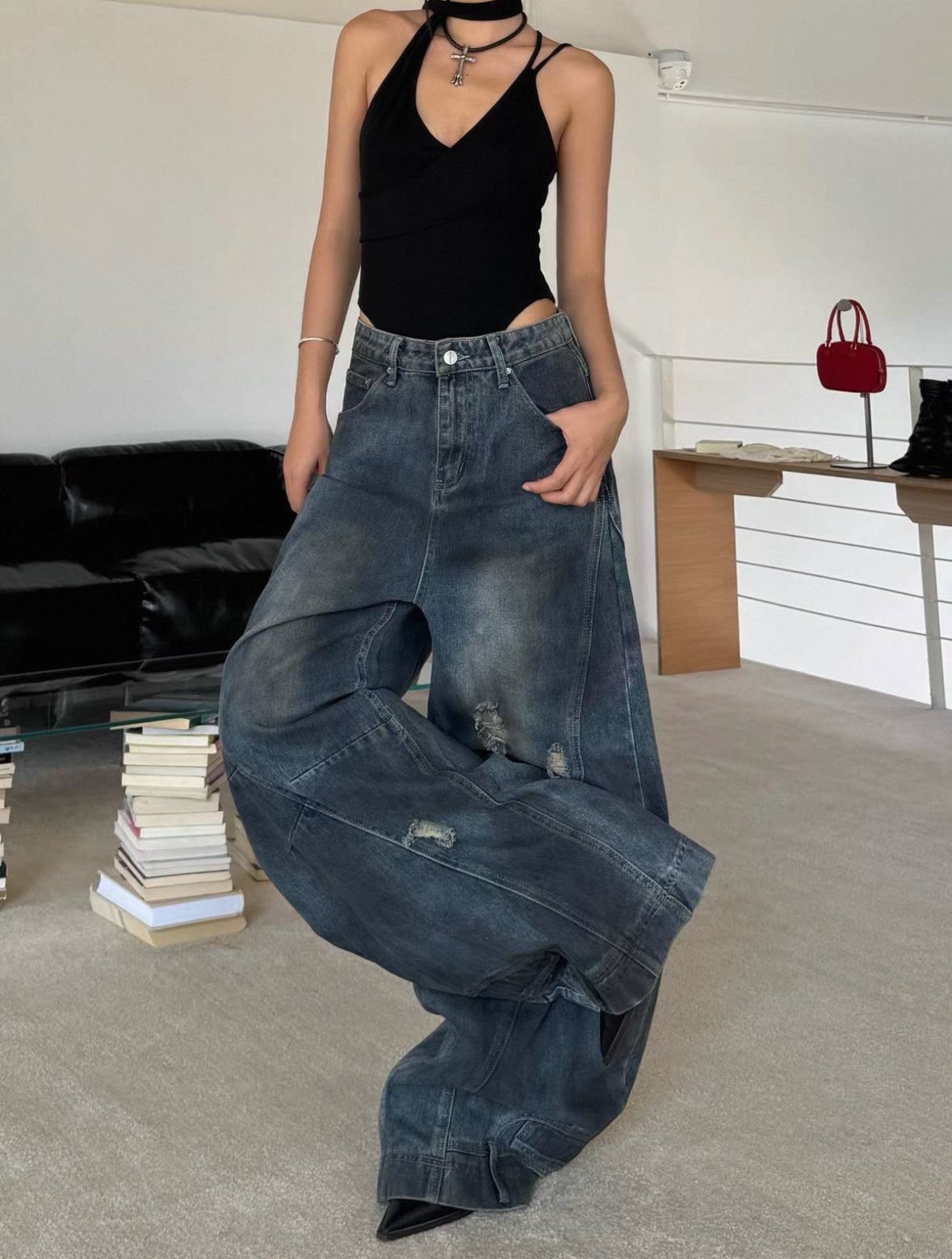Akari Volume Denim Pants