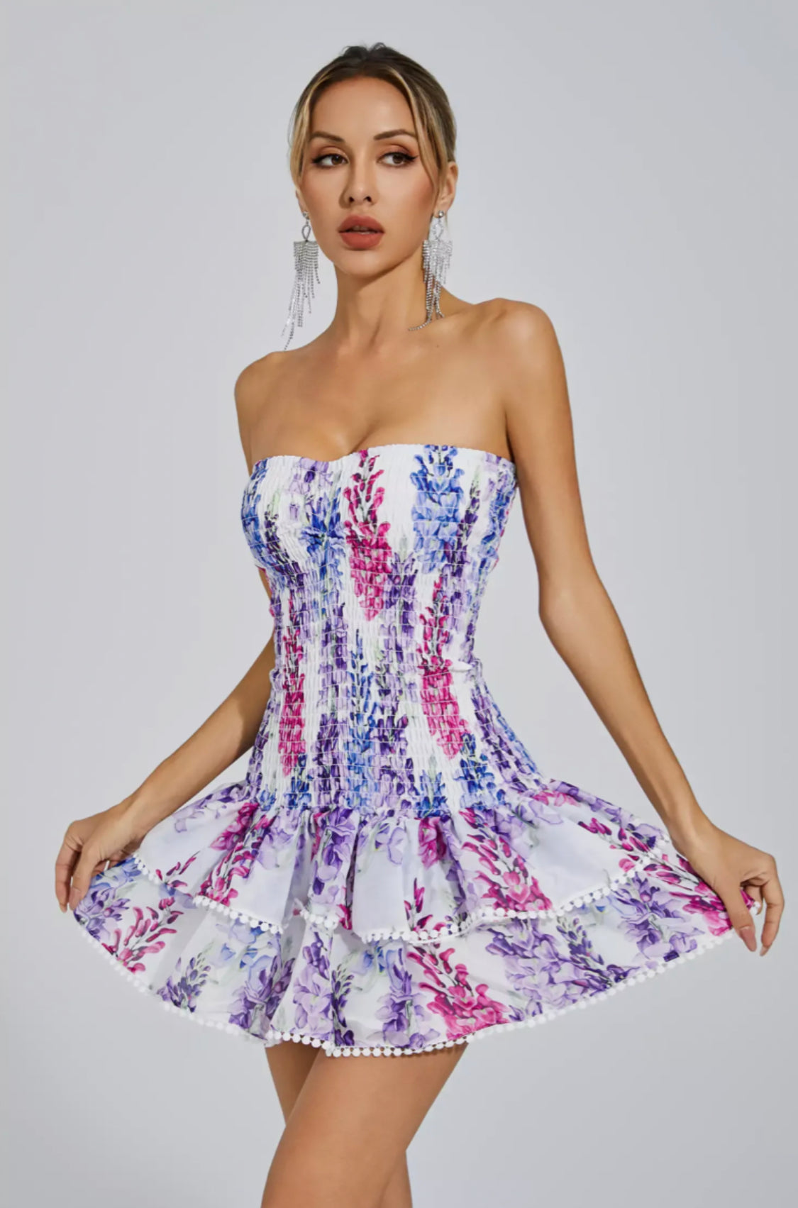 Bridget floral ruffle mini dress