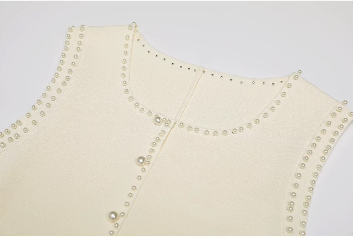 Duchesse Pearl Trim Knit Set